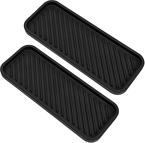 Cozlly 2 Piezas Organizador de Fregadero de Silicona para Cocina, Soporte Estropajos, Porta Estraopajos Organizador Estraopajo Fregadero Cocina Escurridor de Estropajos para Estropajo Jabón (Negro)