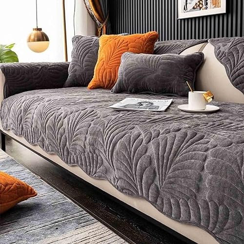 YWQJL Wasserdichter Universal Sofabezug I Form，Sofa üBerzug Ecksofa I Form Groß 3/2/4sitzer Sofaschoner rutschfest Couch üBerzug,Gray#3-90x160cm
