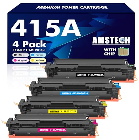 415A 415X Toner Mit Chip Kompatibel für HP Color LaserJet Pro MFP M479fdw | W2030A W2031A W2032A W2033A für Color LaserJet Pro MFP M479dw M479fdw M479fnw M479fdn M454dw M454dn Schwarz Cyan Gelb Magenta