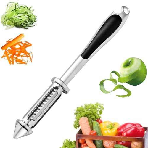 WJRQD Smooth Glide Pelador de Patatas Giratorio, 5 in 1 Pelar vVrduras con Hoja Lisa