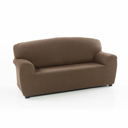 SOFAKOVER® Sofabezug, super elastisch, für 4-Sitzer, atmungsaktiv, bequem und langlebig, Sofaüberwurf, einfach anzubringen, Maße 220-260 cm, Farbe: Wildleder