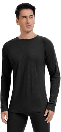 woolcano Herren Thermo Oberteil, 100% Merinowolle, Warmes & Atmungsaktives Langarmshirt, Baselayer für Winter & Outdoor