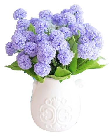 5 Stück 9 Köpfe Romantische Lavendelkugel Künstliche Blume Nadelkissen Seidenblumen Blumenstrauß 7 Farben Zuhause Hotel Dekorationen für Hochzeitsgeschenk (Farbe: Lila)