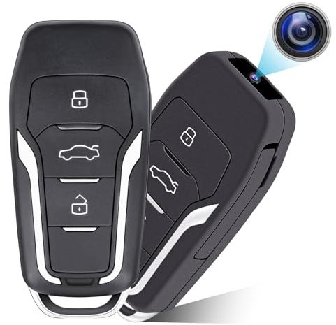 HGYGHO 64GB Mini Camera Car Key, Small Video Camera HD 1080P Portable Micro Surveillance Cameras, Mini Security Camera with Motion Detection for Home & Office