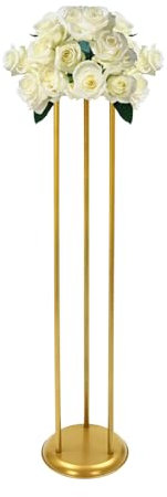 innytund Flower Stand 6 Pcs Round Stand Gold 100cm Column Flower Stand , Reusable Wedding Background Centrepieces Stand Flower Vase for Party, Events, Decoration, Photo Booth