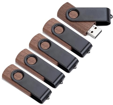 16 GB USB 3.0-sticka 5-pack, trä flashminne svängbar tumenhet för datalagring