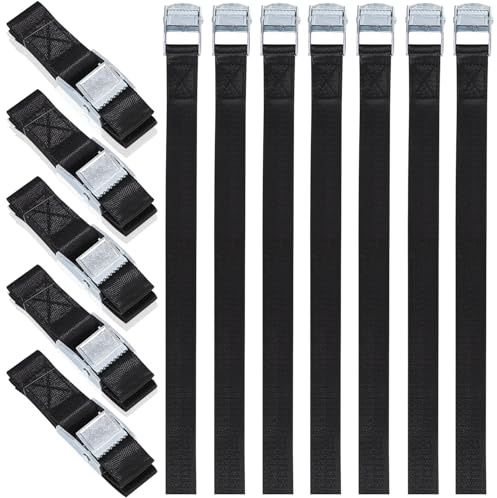 LEAZZLE 12 Pezzi 25mm x 50cm Cinghie di Fissaggio, Cinghia a Cricchetto, Portata 250 KG, Cinghia Fissaggio, Fasce a Cricchetto, per Moto, Portabici, Bici, Camion, Bagaglio, Rimorchi