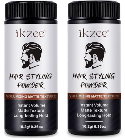 Polvere Volumizzante Capelli, Cera in Polvere per Capelli Uomo, 2 Pezzi Texture Powder per Uomo, Effetto Opaco e Finitura Naturale, Aggiunge Volume ai Capelli, Tenuta Durat