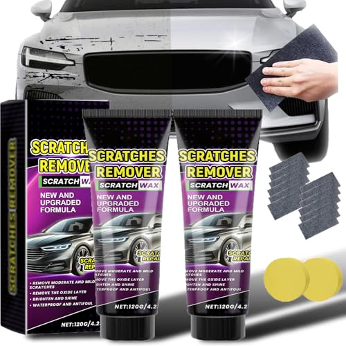 Nano Tuch Auto Kratzer Entferner, 2025 Neu Auto Kratzer Reparatur Paste Polierwachs mit Nano Tuch und Schwammball, Autos Kratzer Reparatur Kit für Fahrzeuge, Auto Kratzerentfernungs (2P)