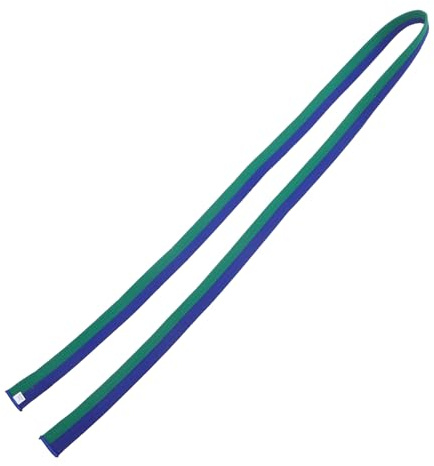 TOGEVAL Cinturón De Taekwondo y Kárate 2.4 m Verde y Azul, Tejido De Poliéster y Algodón, Resistente Al Desgaste, Cómodo para Entrenamiento y Competición De Artes Marciales