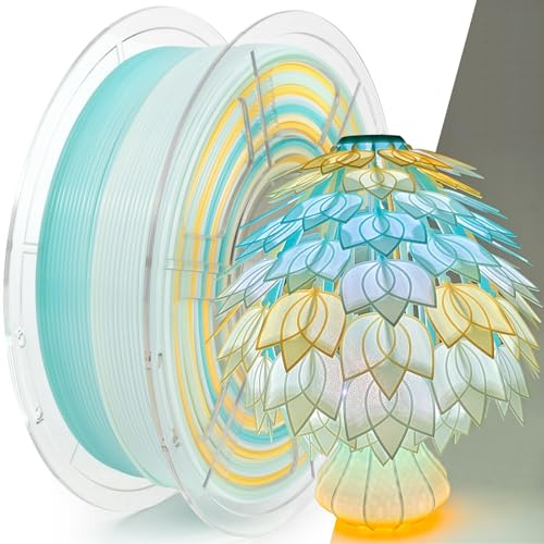 IEMAI PETG Filament 1.75mm 1Kg, High Speed Durchscheinend PETG Gradient Regenbogen Blau Weiß Orange 3D Drucker Filament, Maßgenauigkeit +/- 0,02 mm