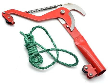 Baumschere, Astschere Teleskop, Astschere mit Rollenübersetzung, Teleskop-Baumschere für frische Äste und Zweige, Schneidgiraffe mit reißfestem Zugseil（schwarz）