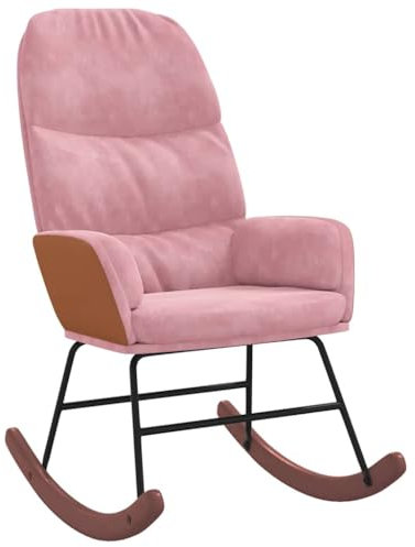 Kangmusi Schaukelstuhl Rosa Samt, Rosa 4102625
