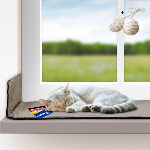 Rohrschneider Katzen Fensterliege, selbstwärmend, Gr. 2 (90 x 29 cm) Taupe