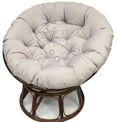 JORTUIO Wasserdicht Sitzkissen Rundes Papasansessel Kissen Hängesessel Bodenkissen Kissen für Schwenksessel, Korbsessel Outdoor/Indoor Gartenmöbel Sitzauflage Auflage(Hellgrau,70x70cm)