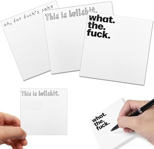 3 PCS Kleine Haftnotizen, Notizen Neuheit Bürobedarf, was die Fuck Haftnotizen Set zu tun Liste, Checkliste, lustige Notizblock, lustiges Geschenk, Office Notes ((Weiß01))