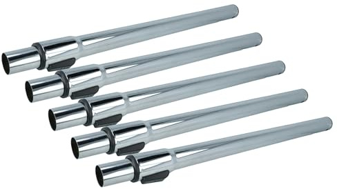 vhbw 5x Tubo aspirador compatible con Hitachi CV-300 P, CV-300, CV-3300, CV-3200, CV-400 eco aspiradora - conexión de 32 mm, 58-96 cm, cromado