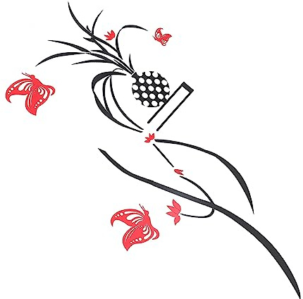 HOMSFOU 1 Ensemble Autocollant Mural Orchidée Chic pour Décoration Murale Sticker Décoratif pour Salon Chambre Entrée Facile à Appliquer Retirer Design Chinois Élégant