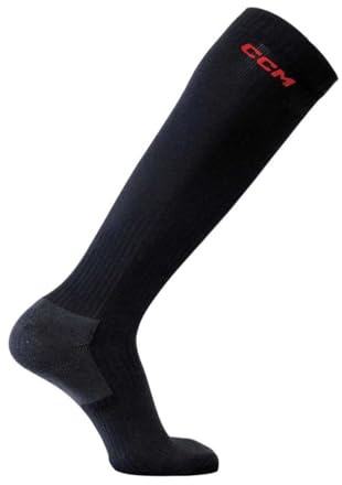 CCM SOCKBAMBK - Calzini da hockey su ghiaccio per anziani, Nero , L
