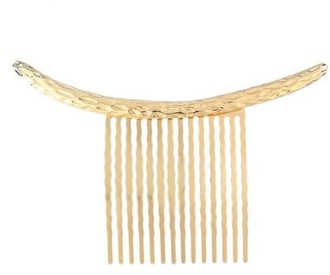 Haargesteck Haarschmuck Haarkamm Seitenkamm Metall, 12 cm Braut Hochzeit Kamm Schleier Steckkamm für Brautfrisur Frauen Frisurhilfe- Gold×3