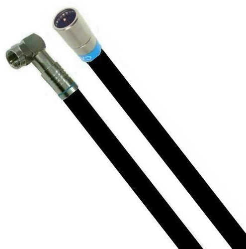 AC-Sat-Corner Fritz!Box 6490 Cabel Router Netzwerk Deluxe Premium Anschlusskabel 8K Cabelcon Schnellstecker + Winkel Schwarz 14 Meter