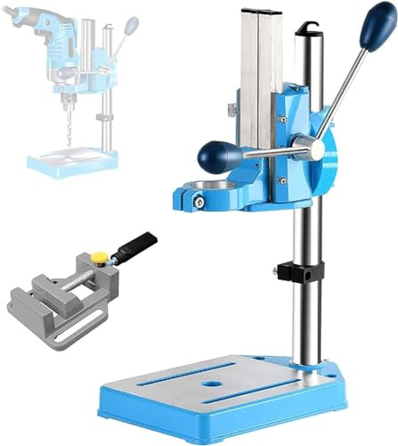 LBLFEBD Mesa de prensa de taladro giratoria, soporte de banco resistente de 38 a 50 mm, abrazadera de 80 mm, base de aluminio fundido, columna gruesa, perforación de metal para carpintería