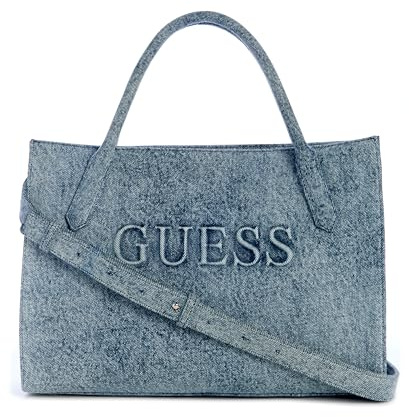GUESS Handtasche Umhängetasche Jodi Tote Denim blau