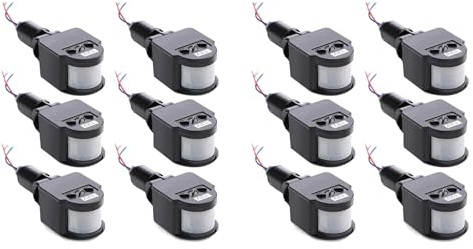 Uikdjgu 12x Sensore di Movimento 12V Sensore Pir Sensore un Infrarossi Automatico Rilevatore di Movimento Interruttore Luce Pir Esterno per Parete Interno Esterno