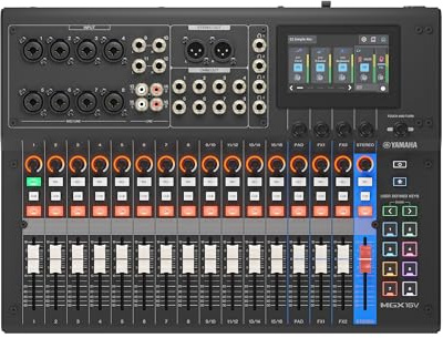 YAMAHA MGX16V Mezclador de Audio y Vídeo con LCD Táctil, HDMI USB, Negro