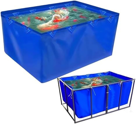 Vasca in PVC per laghetto di Koi, Vasca di stoccaggio in Tela PVC Resistente per laghetto di Koi - Vasca di contenimento temporanea Portatile per Uso Esterno, Facile da Montare, 450 g/m², 13