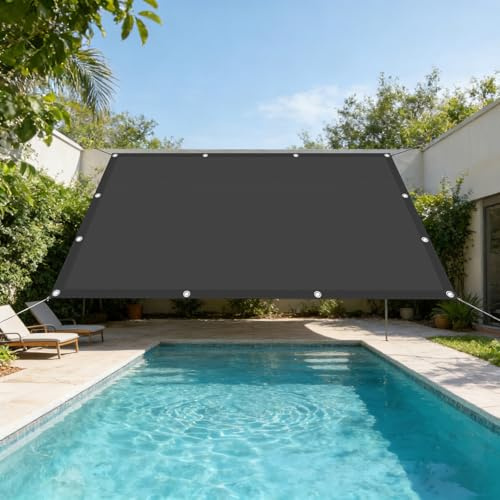 Vele Parasole 110 x 330 cm Impermeabile Rettangolare Vele Ombreggianti con Occhielli e Corda per Auto, Piscina, Patio, Balcone, Piante, Pollaio, Allevamento Bestiame, Nero
