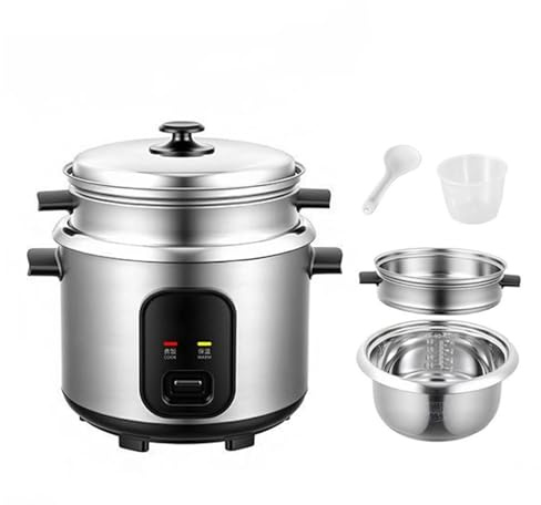 Cuiseur À Riz Et Cuiseur Vapeur, Bol Intérieur Antiadhésif En Acier Inoxydable 304, Fonctions Cuisson/réchauffement, Comprend Une Tasse À Mesurer Et Une Cuillère, 220-240 V(4 liters)