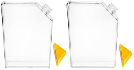 DOITOOL Set 2 Pezzi Bottiglia d Acqua Piatta in Plastica 450ml Tappo Triangolare Resistente a Rotture Bottiglie Portatili da Viaggio per Idratazione On-the-go Riutilizzabile