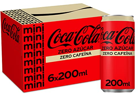 Coca-Cola Zero Zucchero Zero Caffeina - Bevanda alla cola senza zucchero, senza calorie, senza caffeina, confezione da 6 mini lattine 200 ml