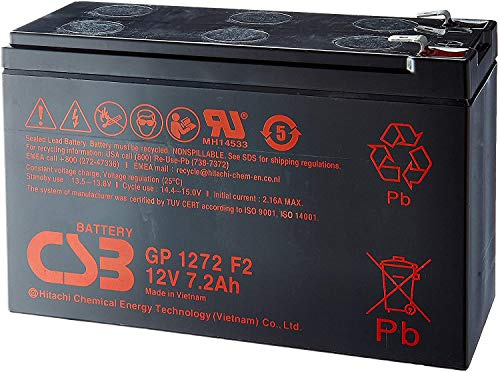 CSB Battery GP 1272 Standby USV GP1272F2 Bleiakku 12V 7.2Ah Blei-Vlies (AGM) (B x H x T) 150 x 97 x 65mm Flachstecker 6.35mm