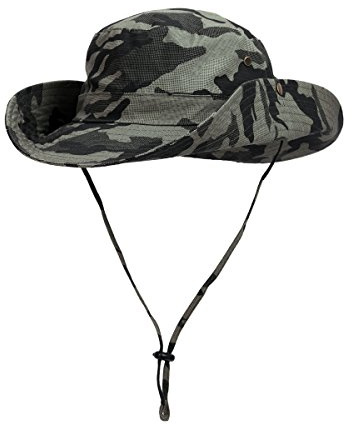 WANYING Damen Herren Outdoor Sonnenschutz Bucket Hut Fischerhut Baumwolle Two Way to Wear für Kopfumfang 55-62 cm Camouflage