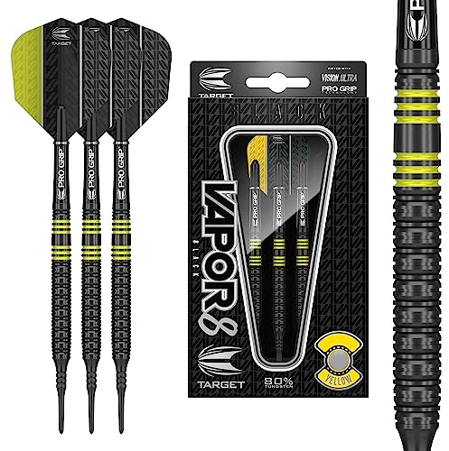 Target Darts Vapor 8 Black 80% Tungsten Soft Tip Darts Set