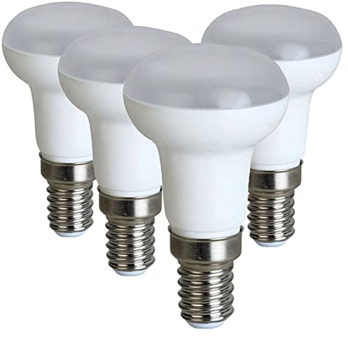 R50 LED Light Bulbs 5W (45W Incandescent Bulb) 3000K R50 Long Neck LED Bulbs Reflector E14 Base 120 Degree Beam Angle Wide Flood Light for Home, School, Store, Pack of 4