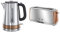 Russell Hobbs Luna Fast Boil Electric Kettle Cordless Stainless Steel with Long Slot Toaster, Long Slice or Two Slice Stainless Steel Toaster with Copper Accents