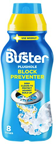 Buster Plughole Block Preventer, 500 ml, previene blocchi in bagni e cucine e pulisce profondamente per proteggere contro gli accumuli, per l'uso in tutti i fori di scarico, tubi e troppopieno