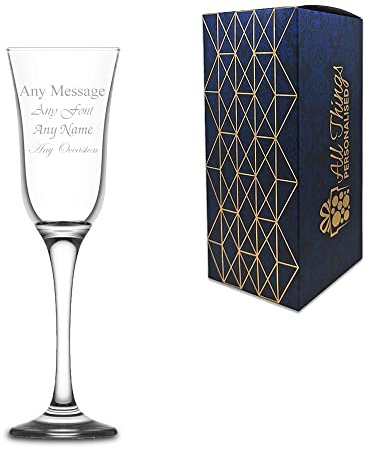 Personalised Engraved 190ml Vals Vintage Champagne Flute, Gift Boxed, Perfect for Any Prosecco Lover