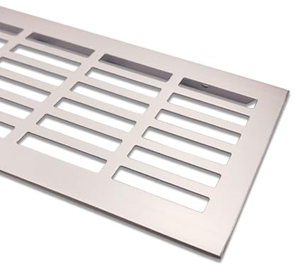 Lüftungsgitter Aluminium | 100mm x 600mm | Farbe: Edelstahl - gebürstet | Lüftungs Gitter Alu | Stegblech | Belüftungsgitter | Heizungsgitter | Belüftungsgitter/Lüftung