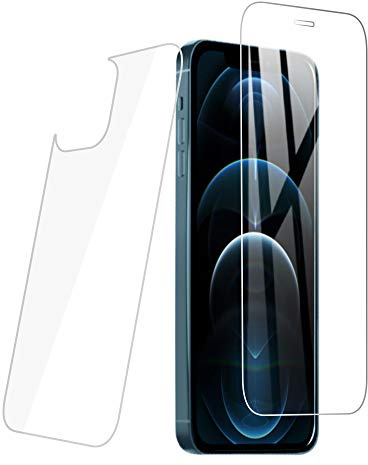 PaceBid 2 Stück Panzerglas Kompatibel mit iPhone 12 Schutzfolie + Panzerglas Rückseite, Tempered Glass [9H Härte] [Anti-Fingerabdruck] [Ultra-klar] Displayschutzfolie für iPhone 12