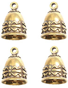 4 Pcs Antique Vintage Jingle Brass Hanging Bells for Home Decorations Small Bells Vintage Brass Hanging Bells Crafts Ornaments Pendants Accessories for Keychain Christmas