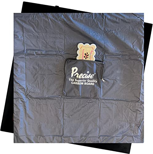 DOCTOR SPORT Carrom Brett - Ivory Super Satin Board - 6mm Brett, 5 cm Border - Original India - Hochwertiges Preis-Leistungs-Verhältnis - Striker Steinen und Cover - Für 4 Spieler ab 8 Jahren