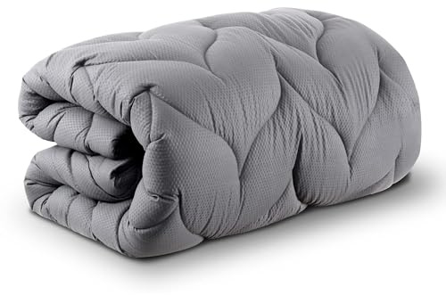 Sonive Surmatelas gris 160 x 200 cm, avec poches de 30 cm de profondeur, épais, respirant, pour étudiants