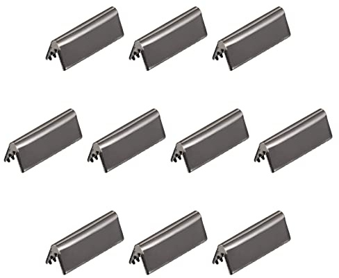 sourcing map 24 Stück Gürtelschnallen-Endspitzen Metallic-Schwarz | 21 mm/0, 83 Zoll, Band-Crimp-Verschlüsse für Leder Gurtband DIY-Bastelarbeiten