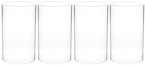 BESPORTBLE 4 Stücke Glaszylinder Windlicht Teelichtgläser Windlichtgläser Ersatz Glas Zylinder Transparente Kerzenhalter Ohne Boden für Zuhause Wohnzimmer Hochzeit Party Tischdeko 15X7CM
