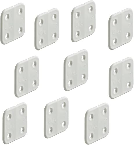 CR-MOESANCO Lot de 20 charnières en polypropylène blanc pour coffre de caravane, camping-car ou meubles 46 x 36 mm
