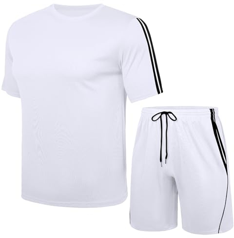 Nieery Jogginganzug Herren Tshirt Sporthose kurz Trikot Sportbekleidung für Herren Activewear Set Workout Trainingstrikot Fitness Streatwear Trainingsanzug Fußball t shirt kurze Hosen
